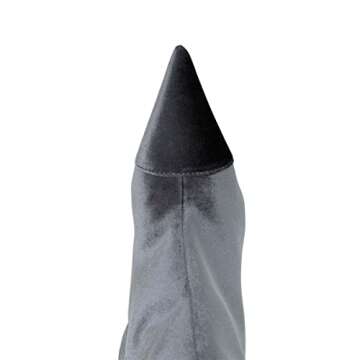 XYD Women's Stylish Knee High Boots Stretchy Pointed Cap Toe Side Zipper Stilettos High Heel Party Club Fashion Bootie Shoes Size 8.5 Light Slate Gray