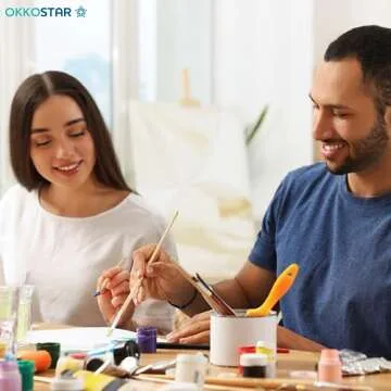 OKKOSTAR Paint and Sip Kit for Adults - Date Night Painting Kit for Couples - 8x10 Inch Pre Drawn Canvas to Paint for Two with Easel & Apron - Sip n Paint at Home - Romantic (2 Pack)