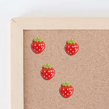 Strawberry Pushpins,Cute Strawberry thumbtack,Fruit Shaped Pushpin Decorative to Photo Memo Document Postcard Board Map of 30 Pcs