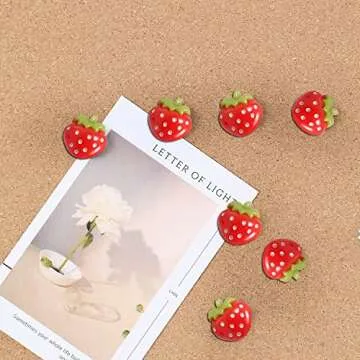 Strawberry Pushpins,Cute Strawberry thumbtack,Fruit Shaped Pushpin Decorative to Photo Memo Document Postcard Board Map of 30 Pcs