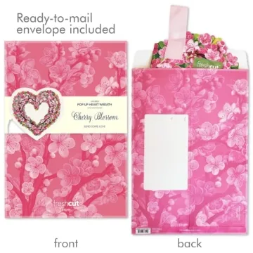 FreshCut Paper Cherry Blossom Heart Wreath for Any Occasion