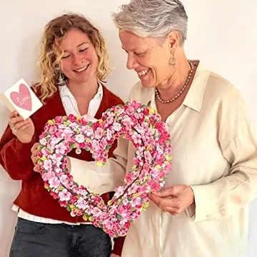 FreshCut Paper Cherry Blossom Heart Wreath for Any Occasion