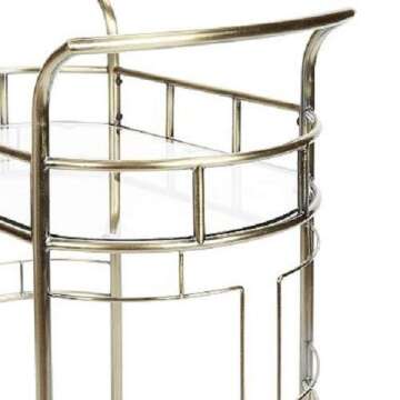Elegant Silverwood Sinclair Bar Cart in Antique Gold
