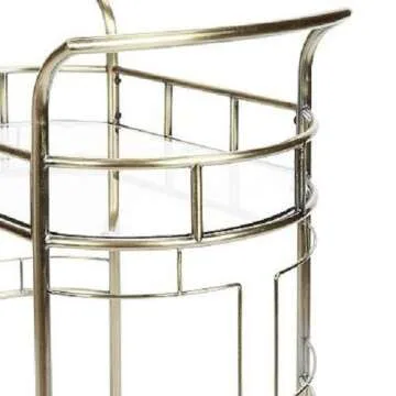 Elegant Silverwood Sinclair Bar Cart in Antique Gold