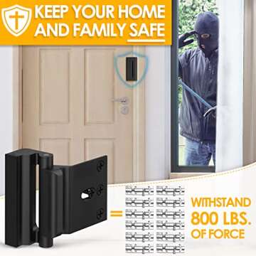 Home Security Door Lock Door Reinforcement Lock Door Locks for Kids Safety Flip Door Lock Latch Chil...