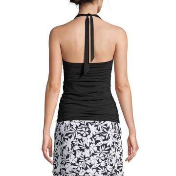 Lands' End Women's Chlorine Resistant Square Neck Halter Tankini Top Swimsuit