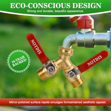 Durable Heavy Duty Brass Hose Splitter for Effortless Watering