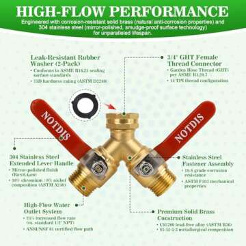 Durable Heavy Duty Brass Hose Splitter for Effortless Watering