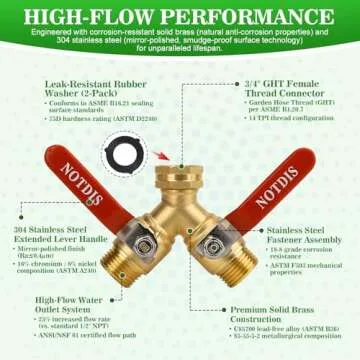 Durable Heavy Duty Brass Hose Splitter for Effortless Watering