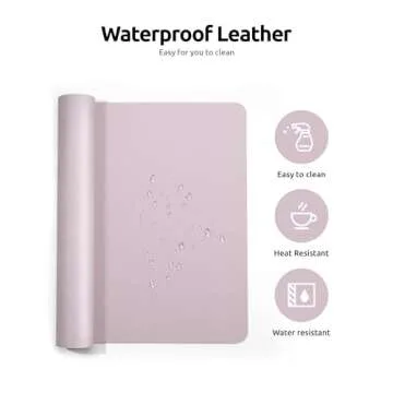 YSAGi Leather Desk Protector - Large Non-Slip Mat for Office