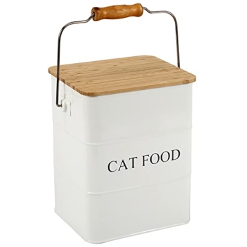 Brabtod Cat Food Storage Container Cat Treats Container,Metal Pet food treats tin for Cat,Farmhouse ...