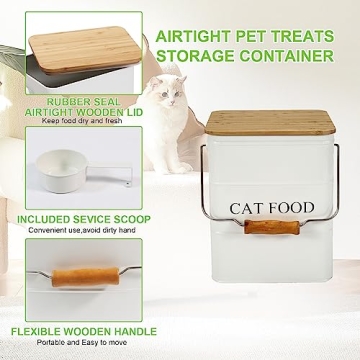 Elegant Brabtod Cat Food Storage Container for Freshness