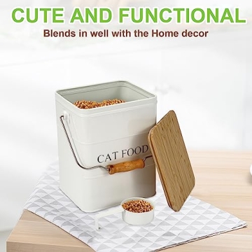 Elegant Brabtod Cat Food Storage Container for Freshness