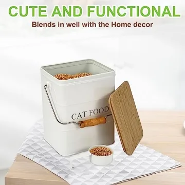 Elegant Brabtod Cat Food Storage Container for Freshness