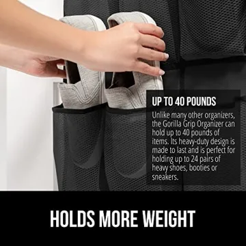 Gorilla Grip Over the Door Shoe Organizer with 24 Pockets