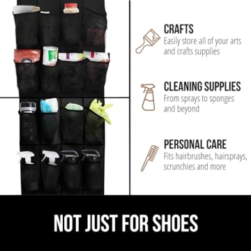 Gorilla Grip Over the Door Shoe Organizer with 24 Pockets
