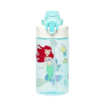 Zak Designs Sage Disney Princess Kids Water Bottle with Straw