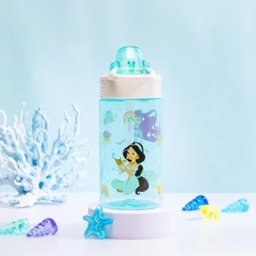 Zak Designs Disney Princess Kids Water Bottle 16oz Durable Plastic