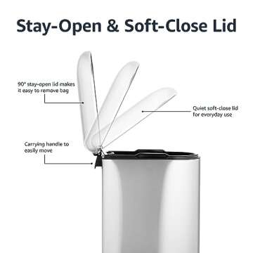 Amazon Basics 10L Trash Can with Soft-Close Lid