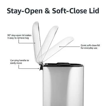 Amazon Basics 10L Trash Can with Soft-Close Lid