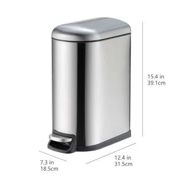 Amazon Basics 10L Trash Can with Soft-Close Lid