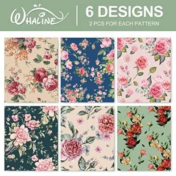 Whaline 12 Sheet Floral Wrapping Paper Vintage Gift Wrap