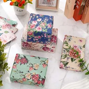 Whaline 12 Sheet Floral Wrapping Paper Vintage Gift Wrap