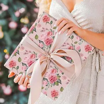 Whaline 12 Sheet Floral Wrapping Paper Vintage Gift Wrap