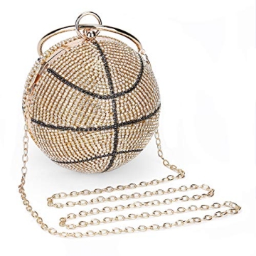 Basketball Shaped Rhinestones Evening Clutch Bag
