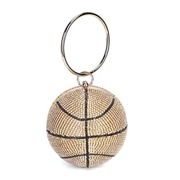 Basketball Shaped Rhinestones Evening Clutch Bag