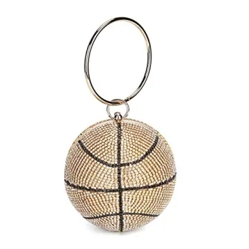 Basketball Shaped Rhinestones Evening Clutch Bag