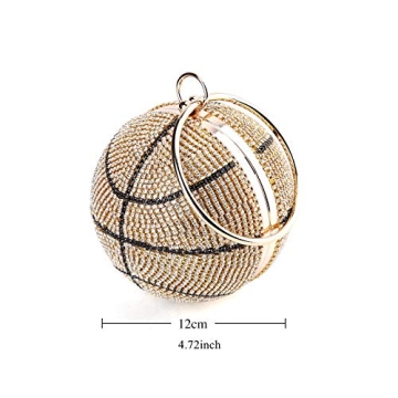 Basketball Shaped Rhinestones Evening Clutch Bag