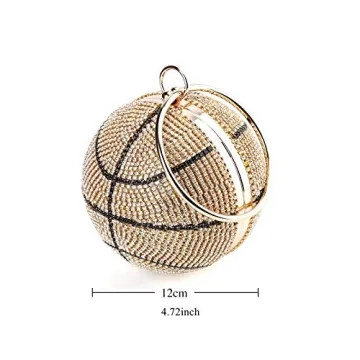 Basketball Shaped Rhinestones Evening Clutch Bag
