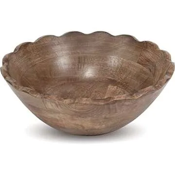 Elegant Red Co. Wooden Centerpiece Serving Bowl