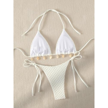 GORGLITTER Women's Halter Triangle Bikini Set for Summer Fun