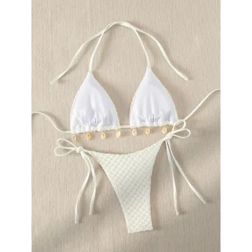 GORGLITTER Women's Halter Triangle Bikini Set for Summer Fun