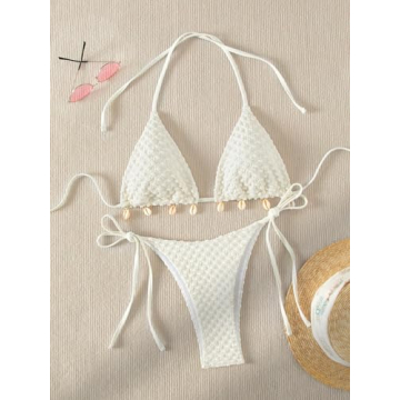 GORGLITTER Women's Halter Triangle Bikini Set for Summer Fun