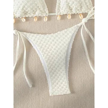 GORGLITTER Women's Halter Triangle Bikini Set for Summer Fun