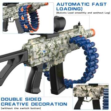 Electric Automatic Toy, JakMean Toy Blaster with 30 Dart Clips and 100 Foam Darts, Outdoor Shooting Games Toys for 6-12 Year Old Boys & Girls Adults, Gifts for Birthday Xmas, Green