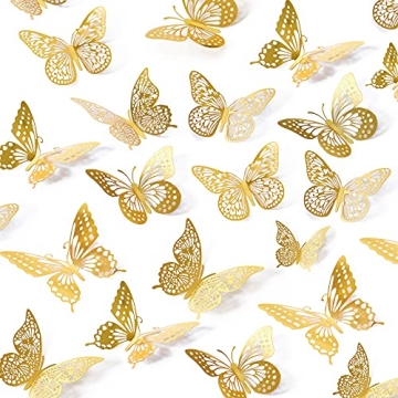 SAOROPEB 3D Butterfly Wall Decor 48 Pcs For Parties