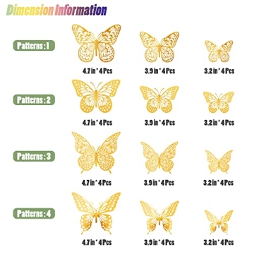 SAOROPEB 3D Butterfly Wall Decor 48 Pcs For Parties