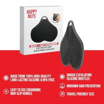 HAPPY NUTS Silicone Body Scrubber for Gentle Exfoliation