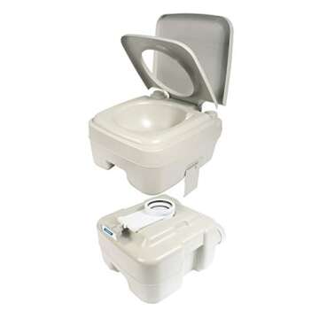 Camco 5.3-Gallon Portable Travel Toilet for Camping Convenience