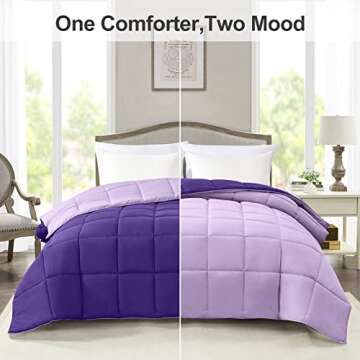 Homelike Moment Lightweight Queen Comforter - Purple Down Alternative Bedding Comforters Queen Size,...