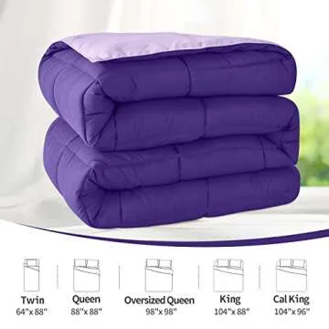 Lightweight Reversible Queen Comforter for All Seasons