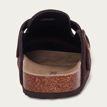 KIDMI Women's Suede Clogs Comfortable Cork Footbed Sandals