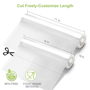 Vacuum Sealer Rolls 6 Pack - 11" & 8" BPA Free Bags