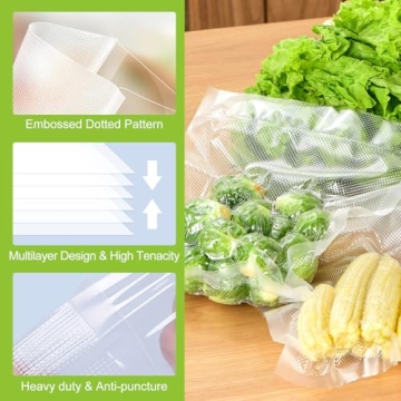 Vacuum Sealer Rolls 6 Pack - 11" & 8" BPA Free Bags