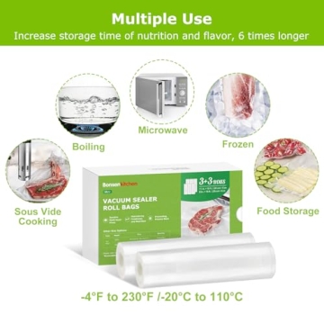 Vacuum Sealer Rolls 6 Pack - 11" & 8" BPA Free Bags