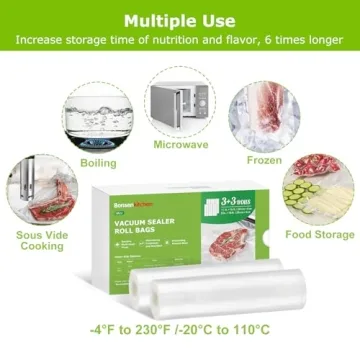 Vacuum Sealer Rolls 6 Pack - 11" & 8" BPA Free Bags